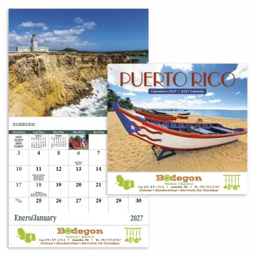 Puerto Rico Appointment Wall Calendar - Stapled